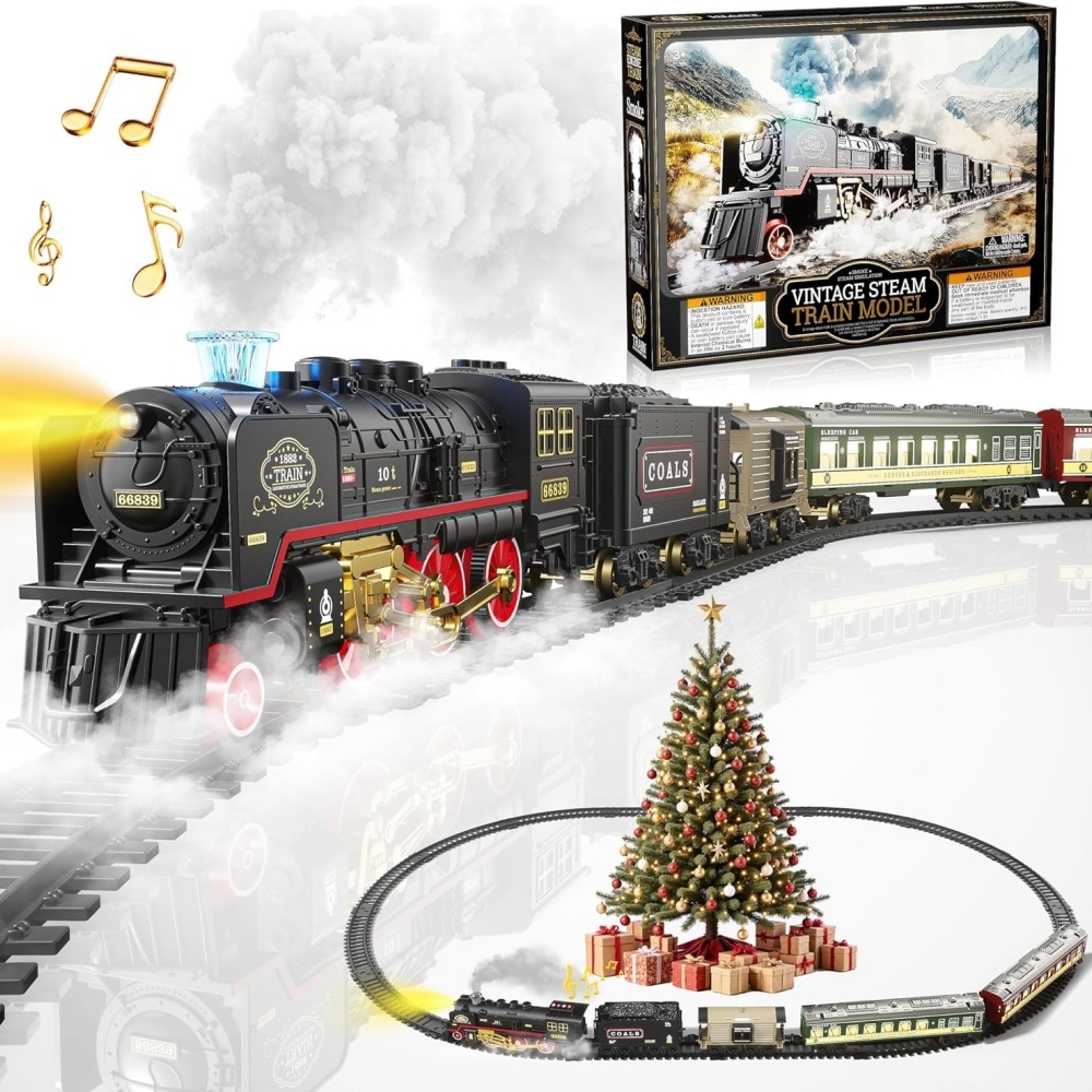 Model Kit Train - Mainan Kereta Listrik dengan Lampu dan