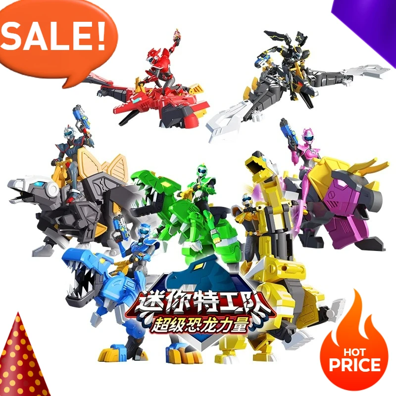 Model Kit Megazord - Figur Aksi Mini Pasukan Khusus Anime