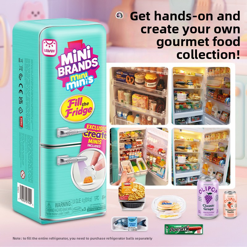 Model Kitchen Set - Set Mainan Kulkas Mini LED Menyala,