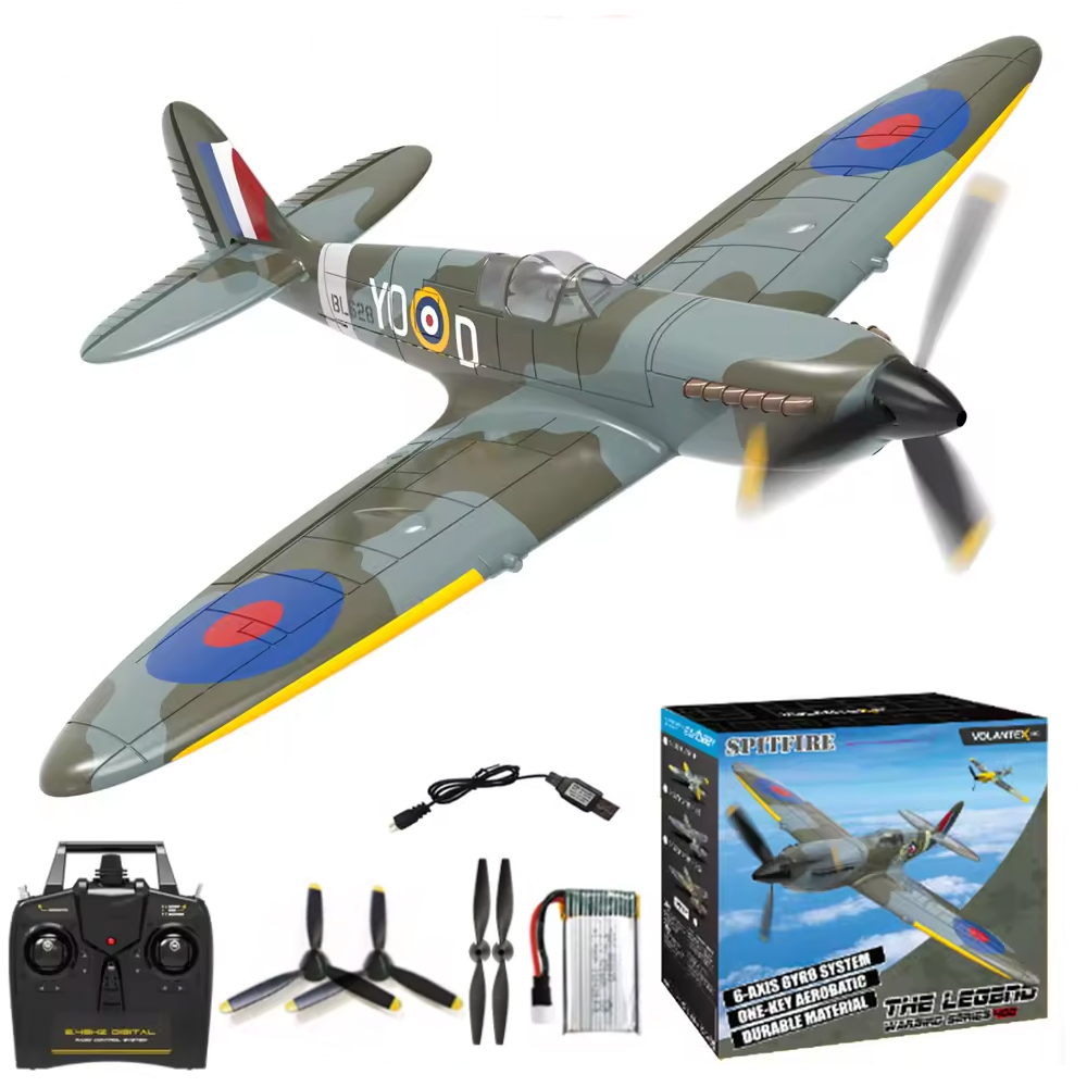 Model Kit Spitfire - Volantex pesawat Klasik Seri WWII, Model