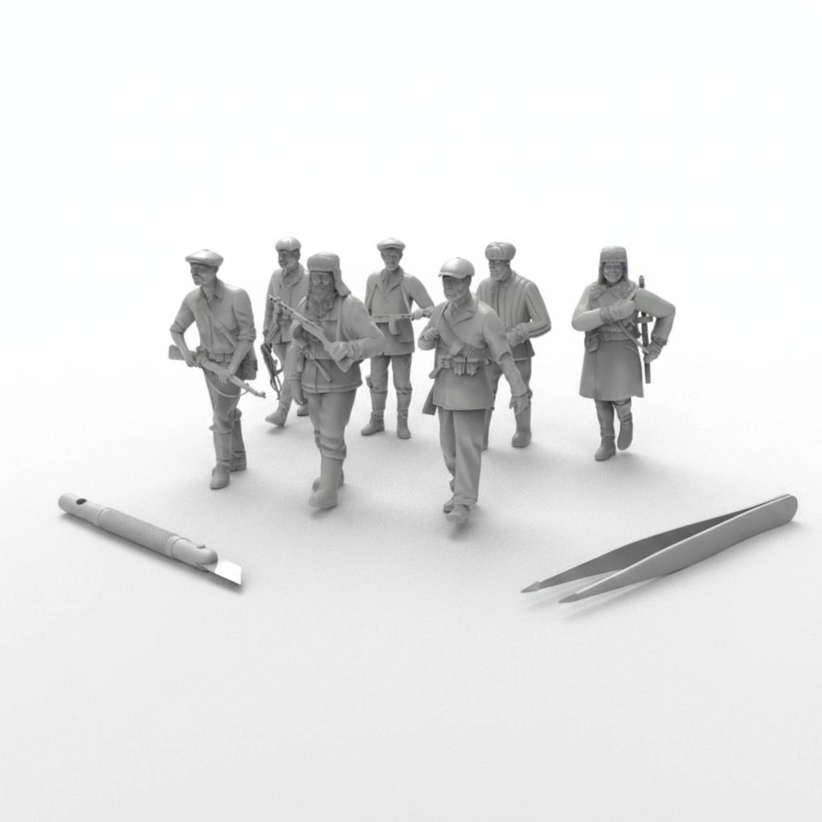 7 Buah Figur Tentara Perang Du - Model Kit Figures ulasan dan harga